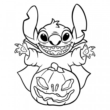 How to Draw Halloween Stitch with a Jack-o'-Lantern