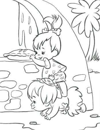 Pebbles and Bamm Bamm coloring page | Cartoon coloring pages, Coloring  books, Coloring pages