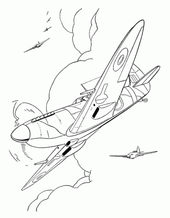 Spitfire coloring pages