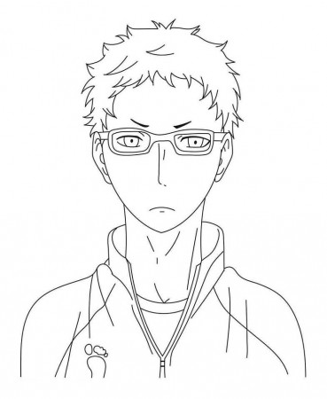 Tsukishima from Haikyuu!! Coloring Page - Free Printable Coloring Pages for  Kids