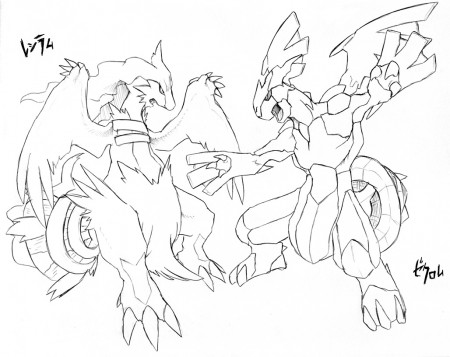 Zekrom and reshiram coloring pages