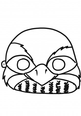 Thrush Bird Mask coloring page to cut out