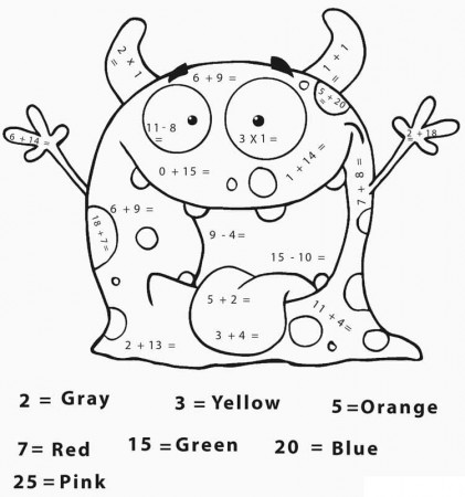 Monster Math Worksheet Coloring Page - Free Printable Coloring Pages for  Kids