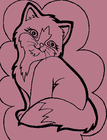 Cartoon Cat Coloring Page - Coloring Pages For All Ages