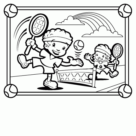 Tennis Coloring Pages for childrens printable for free