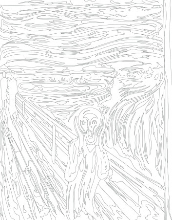 The Scream (1893) by Edvard Munch adult coloring page | Free photo - 2304570