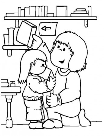 Librarian Is People Who Help Us At Library Coloring Pages - Download &  Print Online Coloring Pages for Free | Color Nimbus