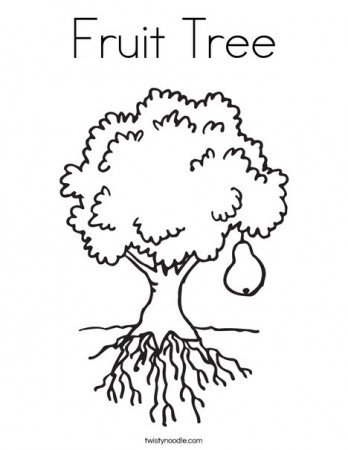 Fruit Tree Coloring Page - Twisty Noodle