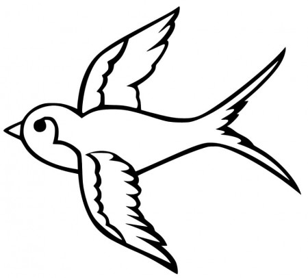 Cute Swallow Coloring Page - Free Printable Coloring Pages for Kids