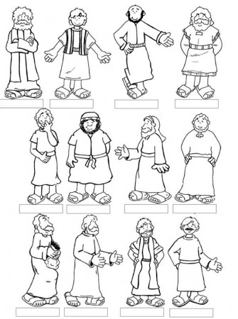 Jesus 12 Disciples Coloring Page (With images) | Sunday school ...