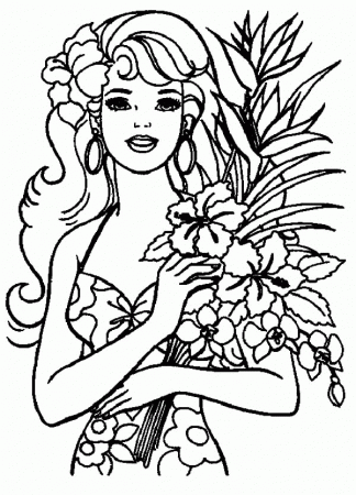 Barbie Vacation to Hawaii Island Coloring Pages: Barbie Vacation ...