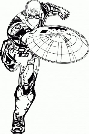 Captain America Realistic Coloring Page | Wecoloringpage