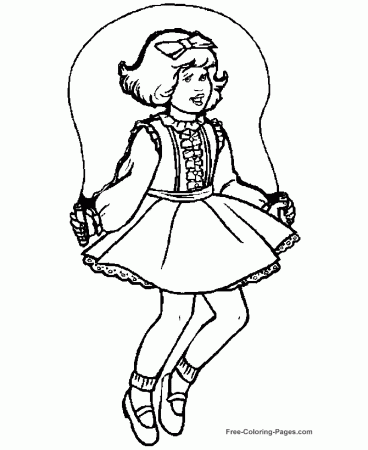 Kids coloring pages - Jumping Rope