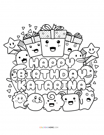 Happy Birthday Katarina coloring page