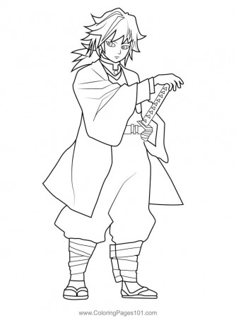 Giyu Tomioka Demon Slayer Coloring Page ...