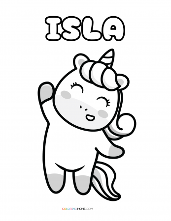 Isla unicorn coloring page