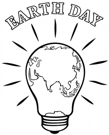 Bulb coloring page Earth Day - Topcoloringpages.net