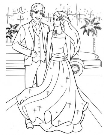 Wedding Barbie and Ken - Coloring pages for you