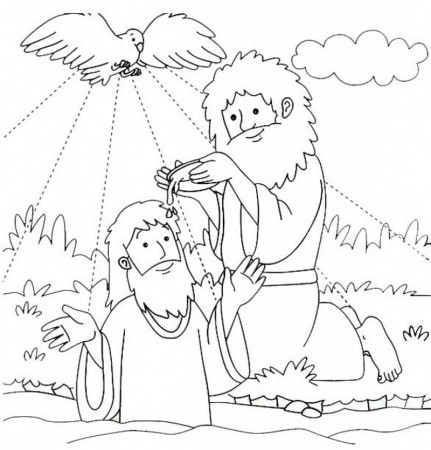 Free Printable Baptism of Jesus Coloring Page - Free Printable Coloring  Pages for Kids