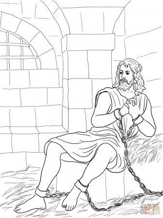 Coloring Pages Peter In Jail - High Quality Coloring Pages