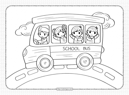 School Bus Coloring Page for Boys