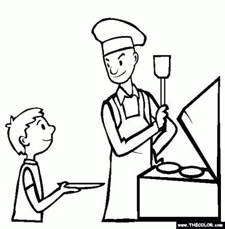 Family BBQ Coloring Page | Free Family BBQ Online Coloring