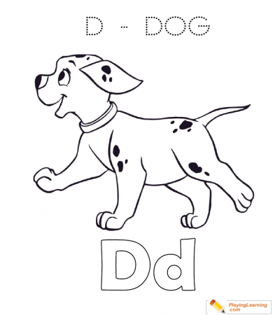 D Is For Dog 03 Coloring Page | Free D Is For Dog Coloring Page