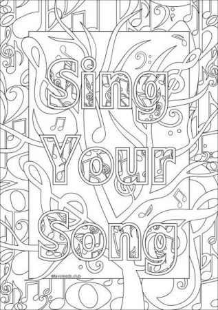Sing Your Song Printable Adult Coloring Page From Favoreads - Etsy