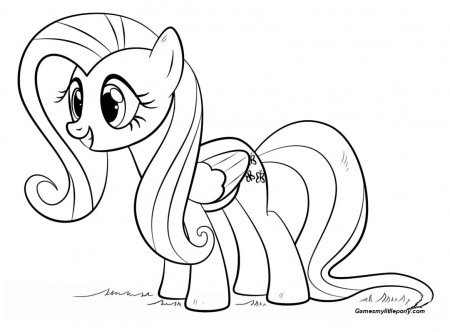 Fluttershy Pony from My Little Pony Coloring Page - My Little Pony Coloring  Pages