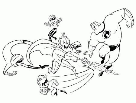 The Incredibles 2 Fighting Coloring Page - Free Printable Coloring Pages  for Kids
