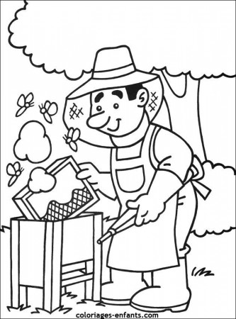 Resultado de imagen de beekeeper coloring picture | Bee activities, Bee coloring  pages, Coloring books