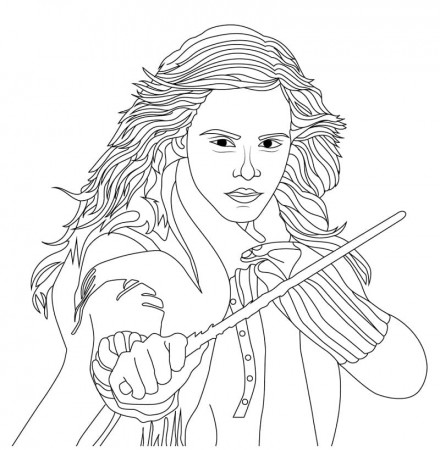Awesome Hermione Coloring Page - Free Printable Coloring Pages for Kids
