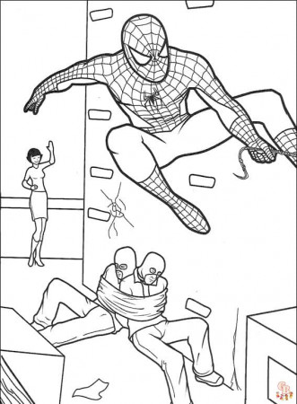 Disfruta coloreando con Spider Man Saving The Boy Coloring Pages