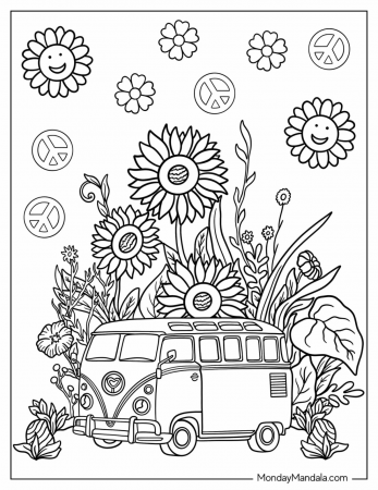 20 Hippie Coloring Pages (Free PDF ...