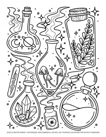 Coloring Page ✦ Witchy Potions