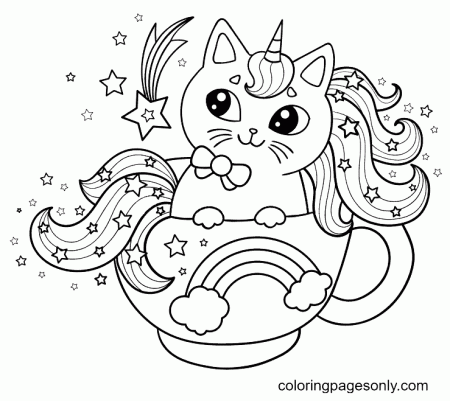Kittycorn Coloring Pages Printable for ...