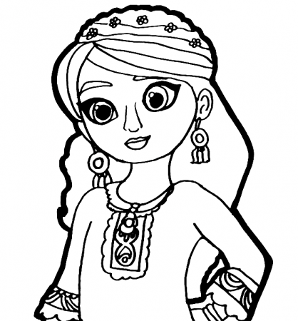 Meena from Mira Royal Detective Coloring Pages - Mira, Royal Detective  Coloring Pages - Coloring Pages For Kids And Adults