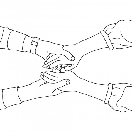 coloring pages - hands in hands cute pose illustrated on white 3333193  Vector Art at Vecteezy