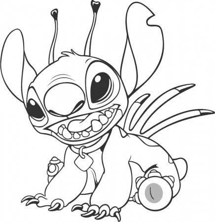 Funny Stitch Coloring Page - Free Printable Coloring Pages for Kids