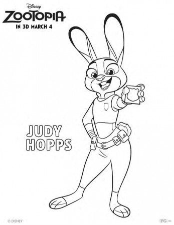 Free Disney Zootopia Judy Hopps Coloring Page - Mama Likes This