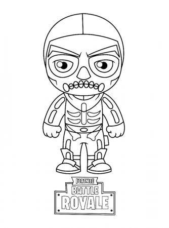 Kids-n-fun.com | Coloring page Chibi Fortnite skull trooper