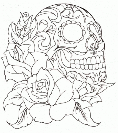 coloring pages for adults skull - Free coloring pages