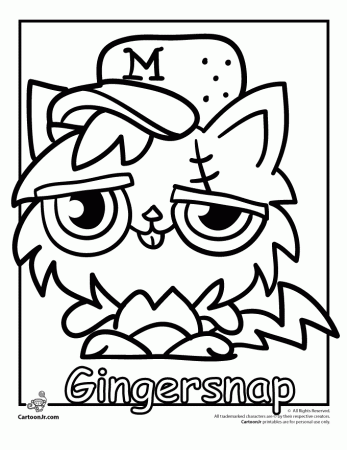 Gingersnap "Kitties" Moshi Monster Coloring Page | Cartoon Jr.