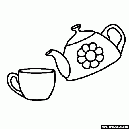 Teapot Picture For Kids Coloring Pages - Coloring Cool