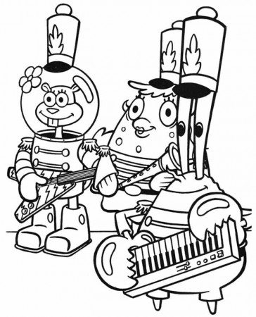 Sandy Cheeks In The Band Coloring Page - Free Printable Coloring Pages for  Kids
