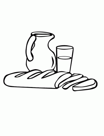 milk and bread draw - Clip Art Library