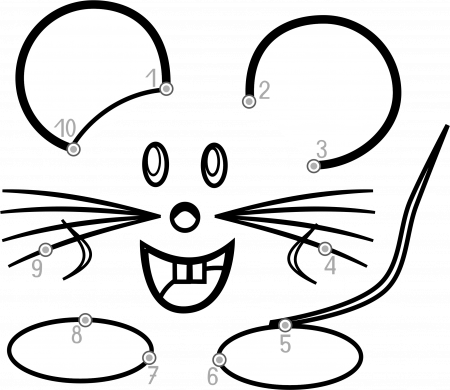 Computer Mouse Connect The Dots Coloring Book Page - Connect The Dots Up To  10 Clipart - Full Size Clipart (#347582) - PinClipart