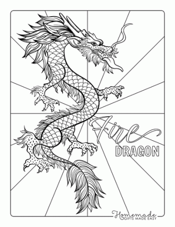 Free Dragon Coloring Pages for Kids & Adults