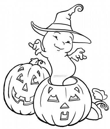 Ghost Free Halloween Coloring Pages Kids | Hallowen Coloring pages ...