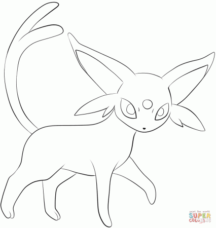 Espeon - Coloring Pages for Kids and for Adults